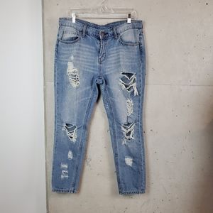 BDG Denim distress light wash denim